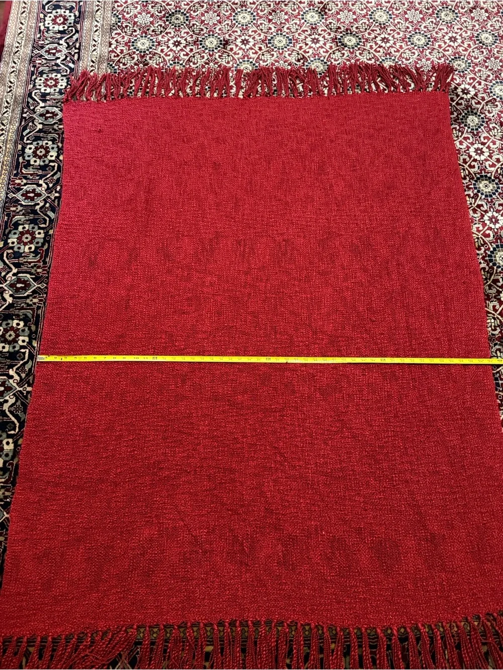 Pottery Barn Red Textured Throw